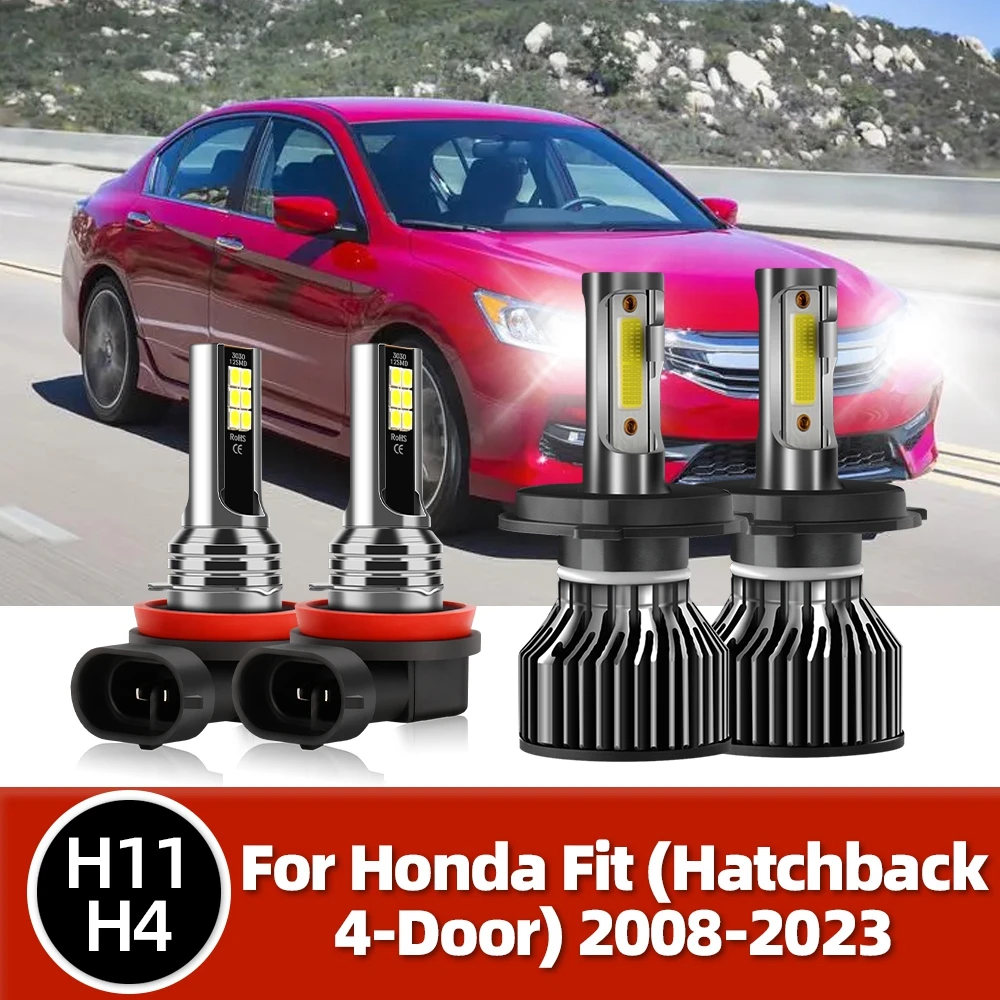 

Roadsun Автомобильная фара лампа H4 Led Turbo авто лампа + яркий туман HB4 9006 Luces 6000K 12V для Honda Fit (хэтчбек 4-дверь) 2008-2023