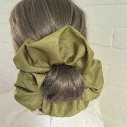 Super Large Stylish Hair Scrunchies for Women - High - Quality Decorative Hair Accessories (Salty Green)