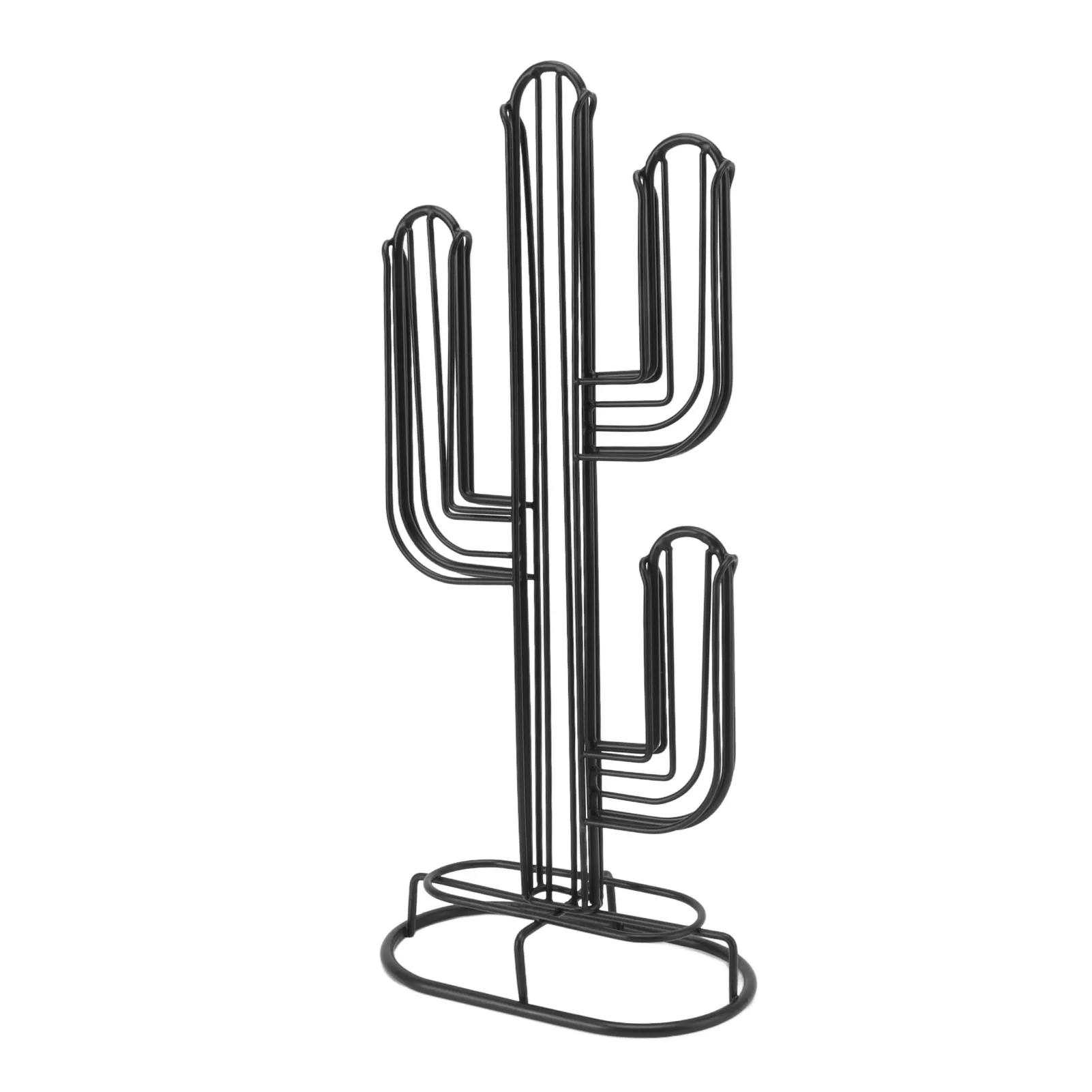 Coffee Capsule Stand Black Compact Cactus Shaped Coffee Pod Stand for Family Member for Kitchen