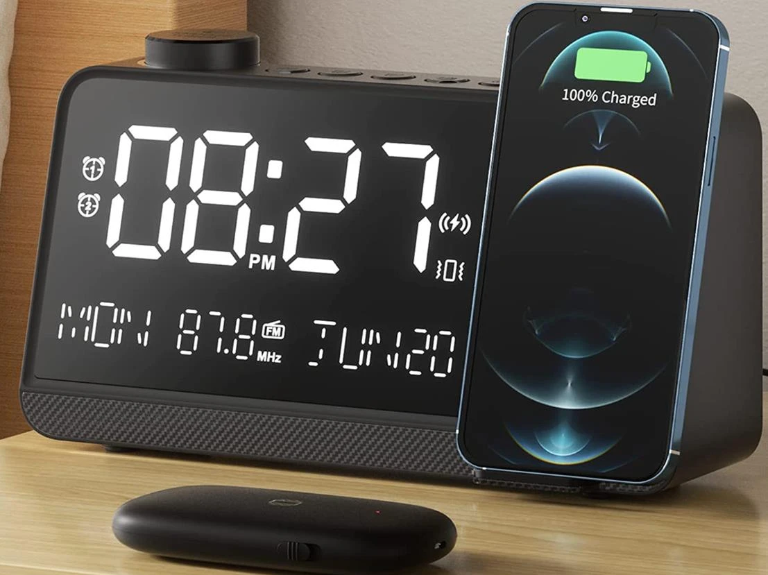 Alarm Clock for Heavy Sleepers Adults with Wireless Bed Shaker and
