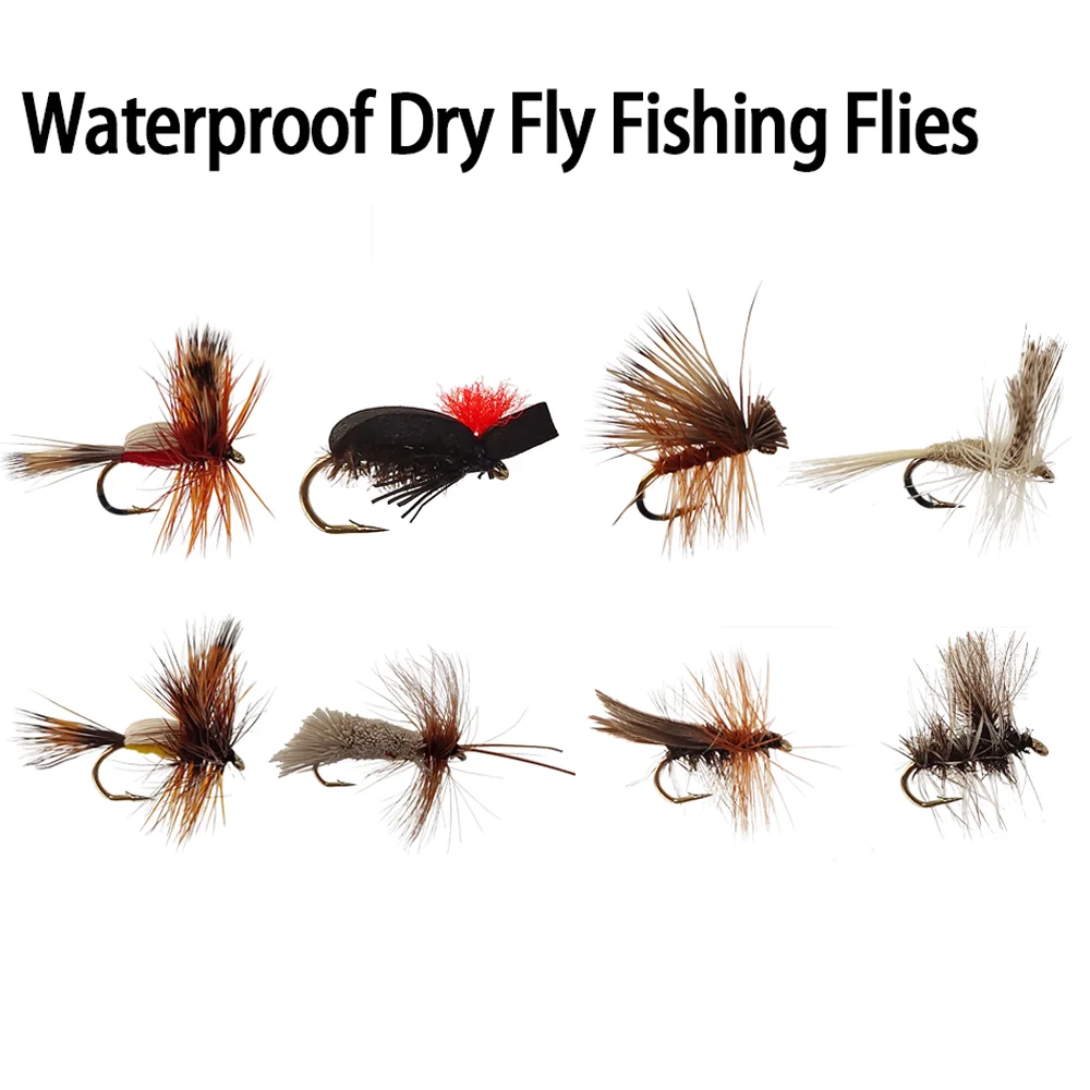 Aventik 12pcs Caddis Waterproof Flies Fly Fishing Flies 12#-16# Nymph Dry Fly Flies Baits Imitating Insect Lures Fishing Tackle