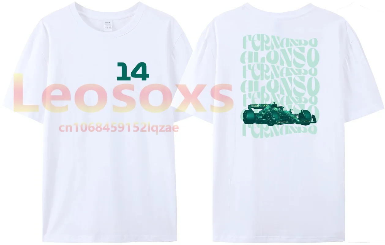 

[TEW] 2024 Men Trend No. 14 fernando alonsos 100% cotton printed Leosoxs T-shirt F1 race loose and versatile women short sleeves