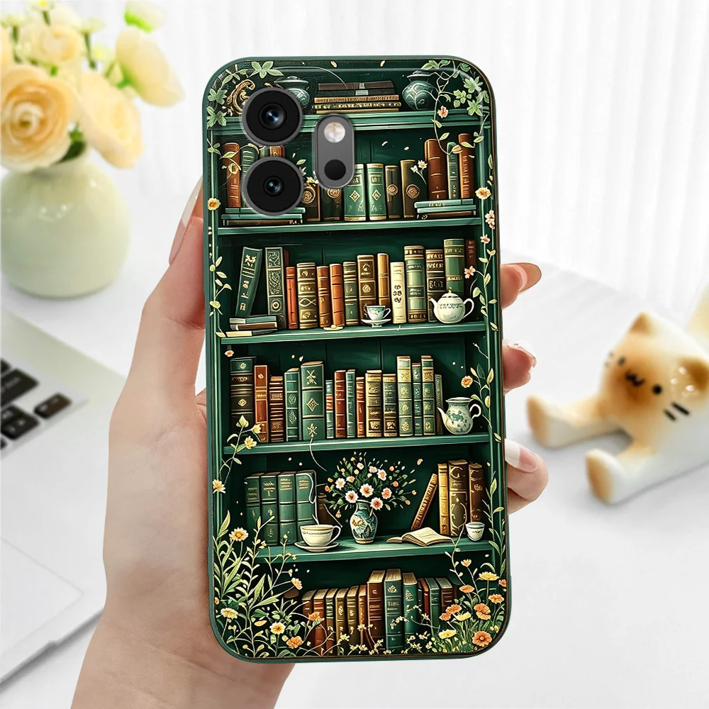Vintage Library Silicone Soft Phone Case Cover