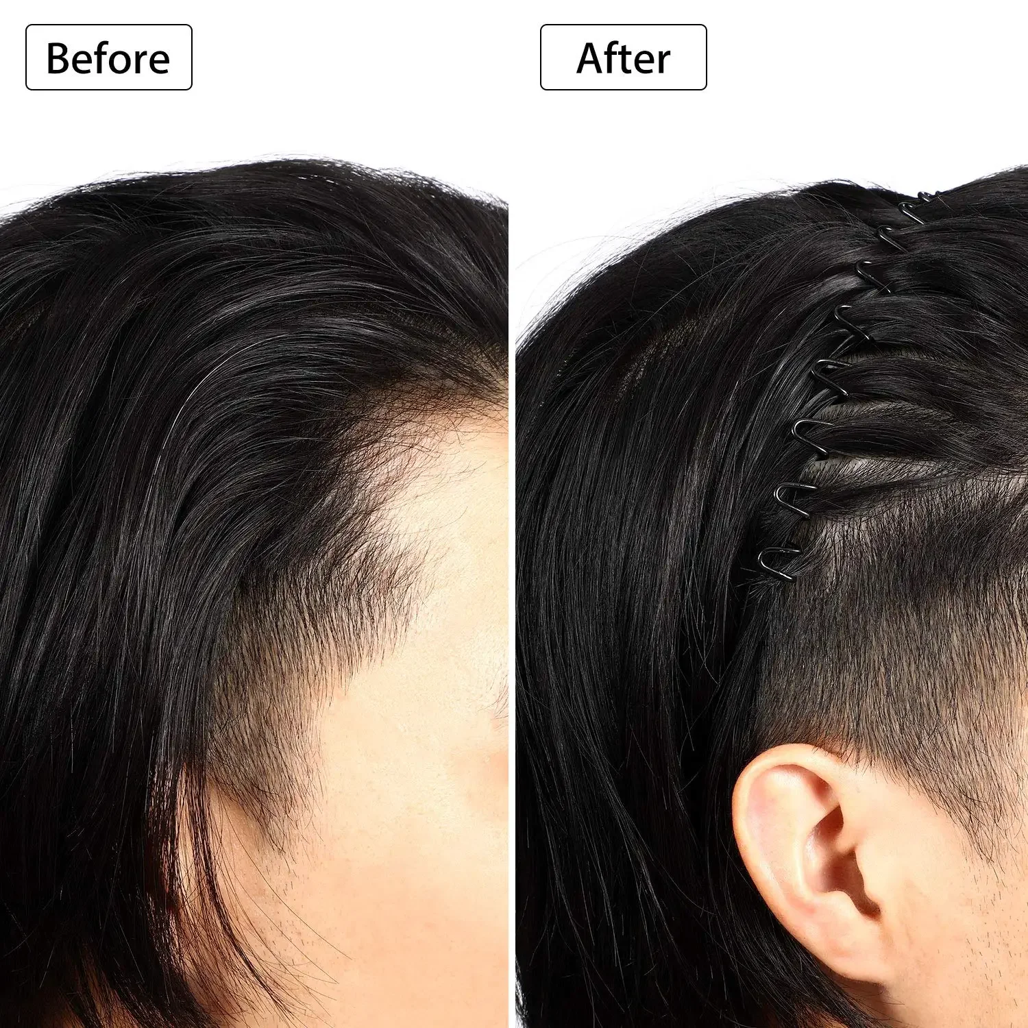 Etercycle 3 Fasce Per Capelli In Metallo Uomo Donna - Cerchietti Anni 90, Onde Large E Small, Antiscivolo Per Sport E Yoga