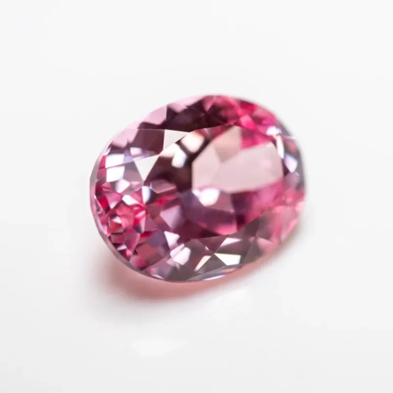 Lab Grown Sapphire Sunrise Pink Color Oval Shaped Gemstone Beads for Charms Diy Jewelry Making Selectable AGL Certificate