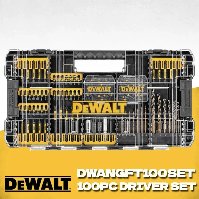 

DEWALT FlexTorq Bit Set 100pc ToughCase+ System Woodworking Drill Bits Storage Set Dewalt Tool Accessories DWANGFT100SET