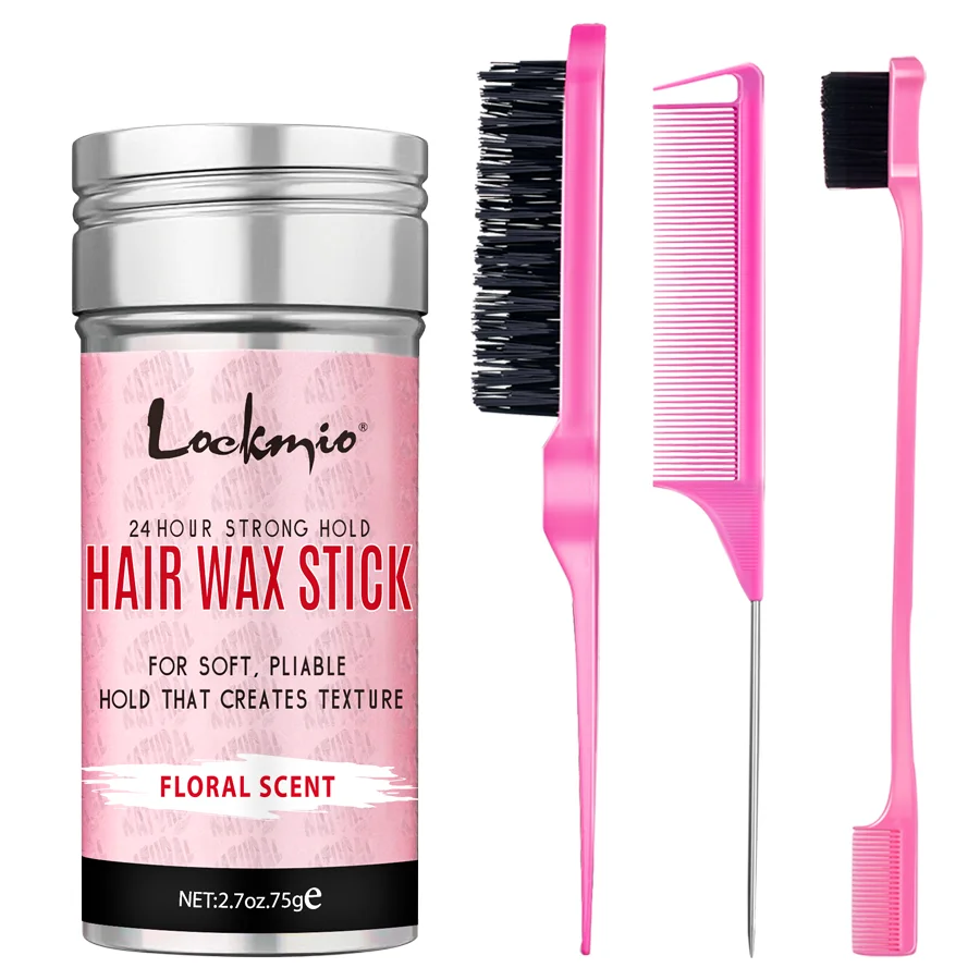 LOCKMIO Floral Scent Wax Stick Styling Smoothing Hair Pomade With Edge Control Brush Kit Anti-Frizz Flyaways For Natural Wigs 6