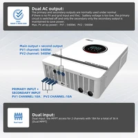 Onduleur solaire hybride 10.2KW 6.2KW 4.2KW 3KW Off Grid Onduleur sinusoïdal 48V 24V 12V 230VAC avec MPPT 160A 120A 80A Chargeur 2