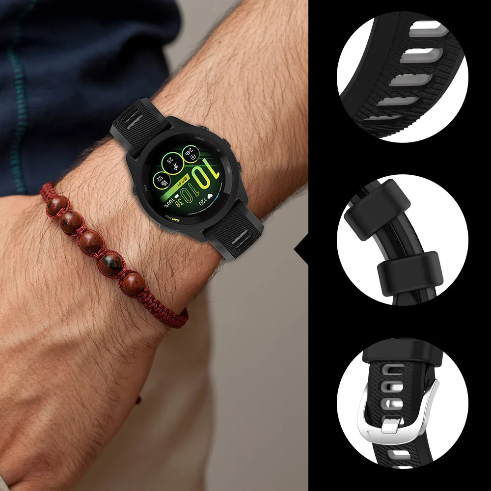 Garmin Forerunner 165 밴드 소프트 스포츠 실리콘 팔찌 스마트워치 밴드 커버 액세서리용 보호 커버 케이스 + 스트랩