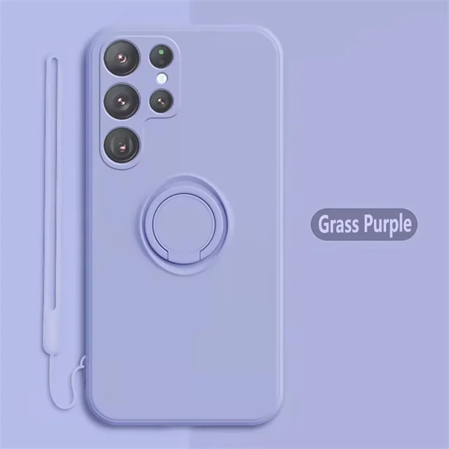 Magnetic Ring Holder Liquid Silicone Phone Case