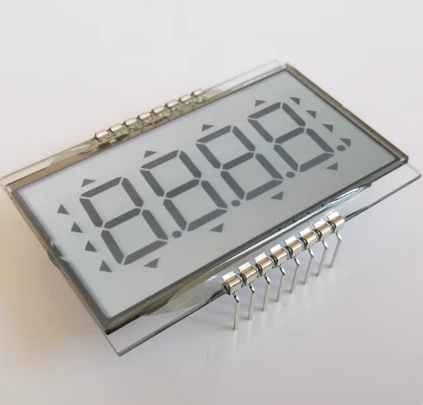 16핀 TN 포지티브 4자리 세그먼트 LCD 패널 LED 백라이트 3V