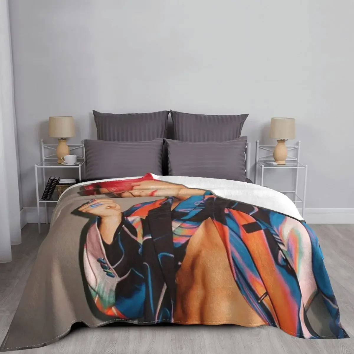 Choi San Ateez Throw Blanket Sofa Quilt halloween Moving Blanket Blanket Luxury 4