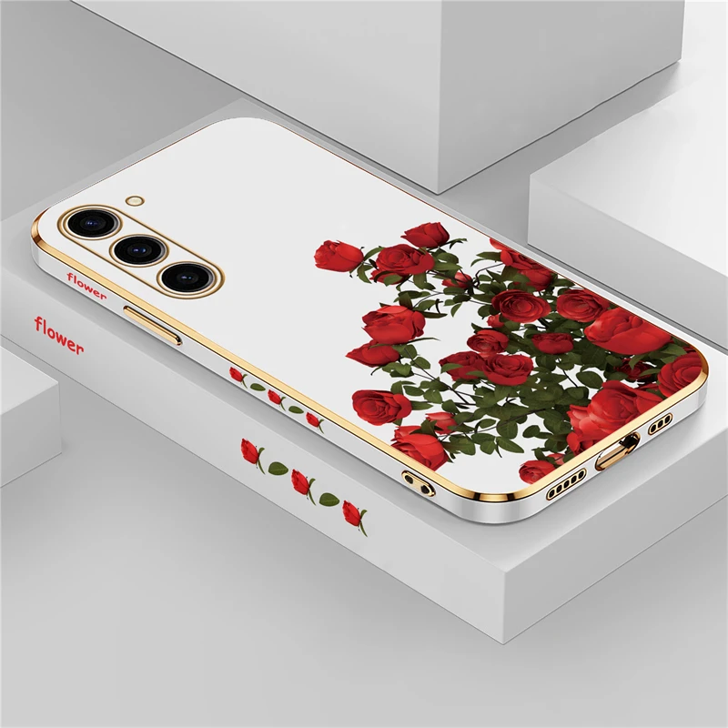 Elegant Red Rose Soft Phone Case Cover