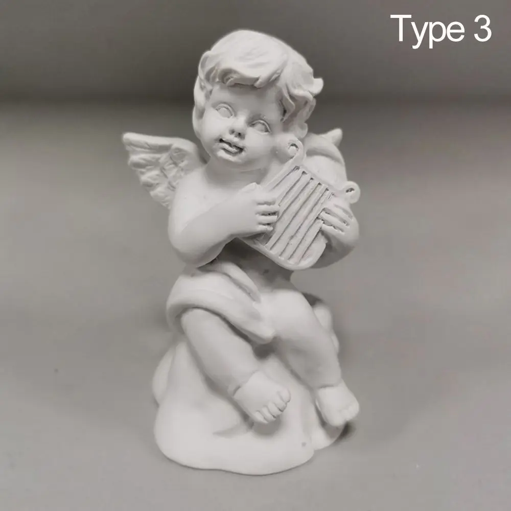 Nordic Style Desktop Ornament Mini Cupid Figurines Greek Mythology Statue Angel Gypsum Portraits Plaster Sculpture