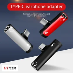 Type-c 2-in-1 Aluminum Alloy Adapter Headphone Audio Converter Tpc Mobile Phone Adapter Game Voice