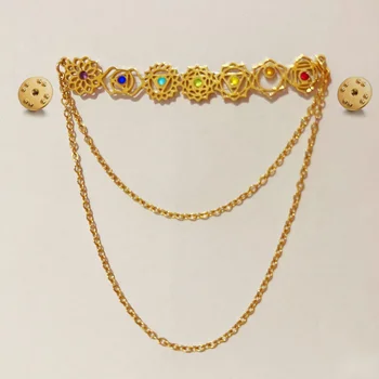 7 Chakra Zircon Brooch Pin 1