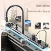 Whale and Rainfall Faucet Sink Nano 304 Stainless Steel Kitchen Basin Single Bowl with Honeycomb Display 2