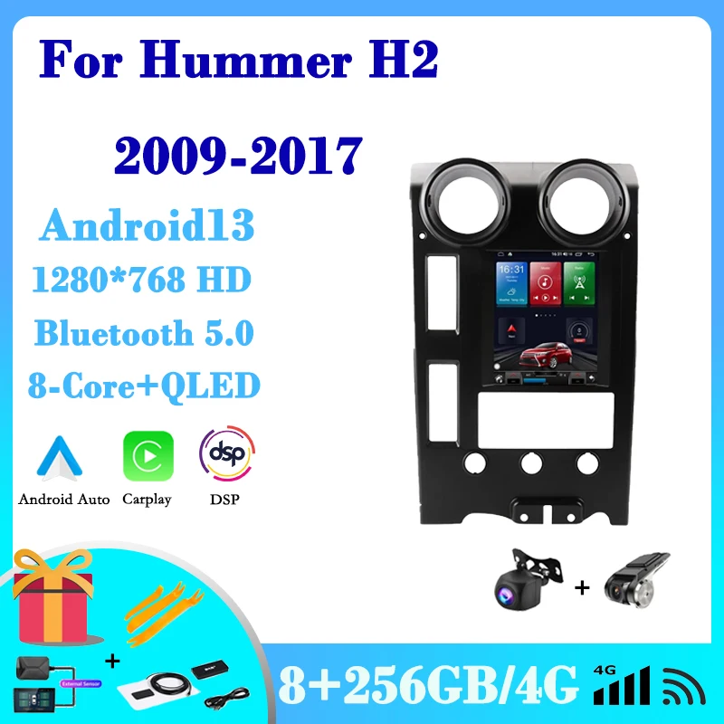 

Pxton Car Radio For Hummer H2 2003-2015 Carplay Auto Stereo Tesla Android Screen Multimedia Player 8G+256G 4G WIFI GPS