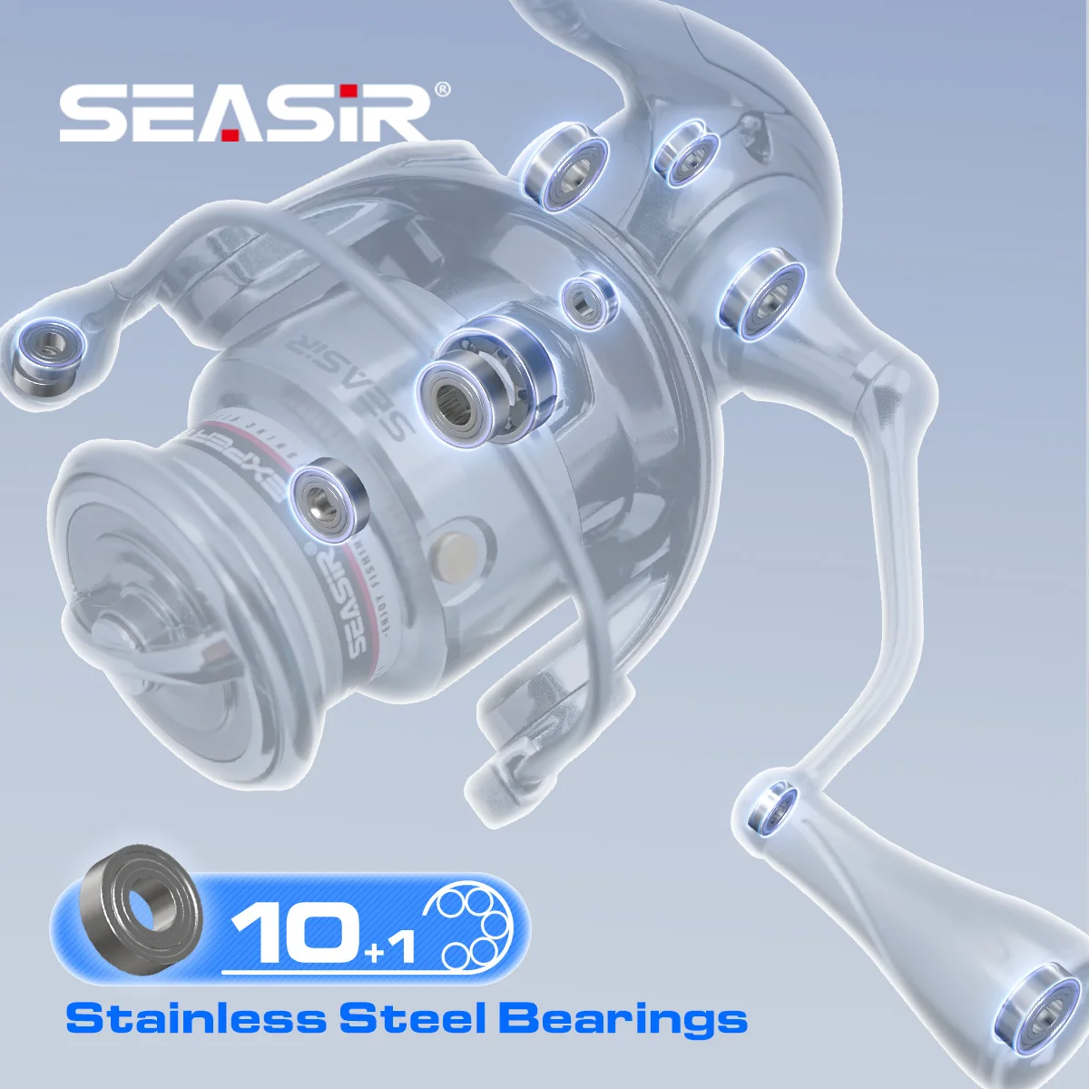 SEASIR Spinning Fishing Reel Expert, 1500S 4000S 10+1BB 5.2 1 Ultra Long Casting One Piece Metal Power Handle Freshwater Saltwater - Image 5