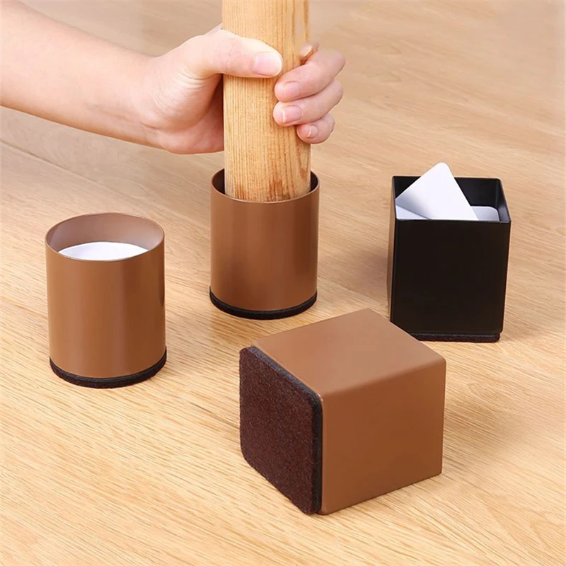 

4pcs Pure Color Furniture Table Leg Wear-resistant Feet Pad Home Cabinet Sofa Heighten Foot Mat Office Desk Leg Feet Protect Pad
