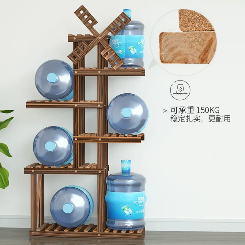 Vintage Wood Plant Stand Balcony Flower Pot Ladder Shelf Outdoor Garden Planter Indoor Plants Pots Home Storage Rack Decor