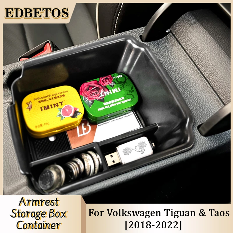 

Car Central Armrest Storage Box Storage Center Console Organizer For Volkswagen VW Tiguan Limited/S/SE/SEL/Trendline 2017-2023