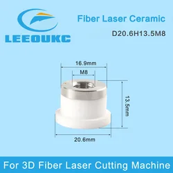 LEEOUKC 3D Laser Ceramic BD-01A Nozzle Holder Used for Bodor Laser Head M8 D20.6mm H13.5