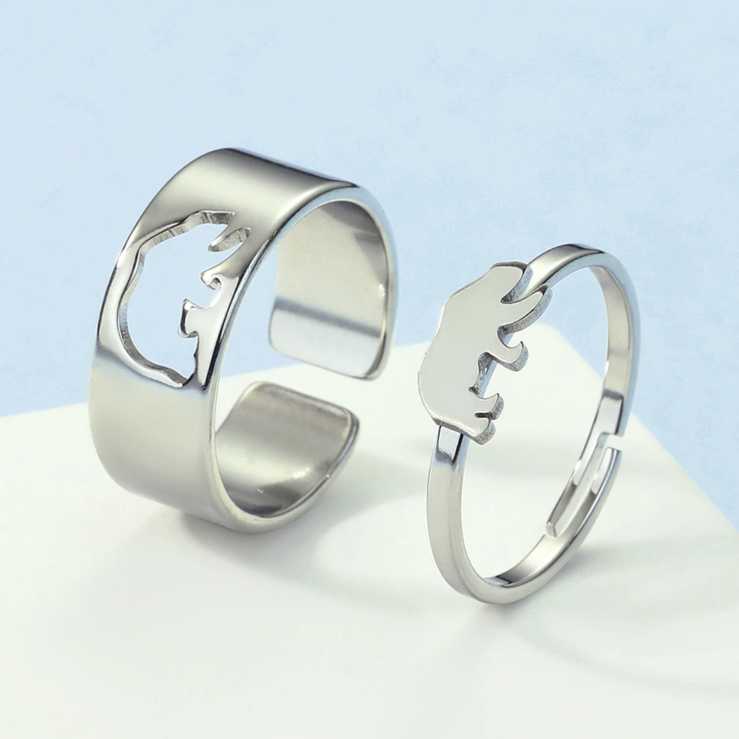 Matching Wedding Bands For Couples Matching Hollow Dinosaur Couple
