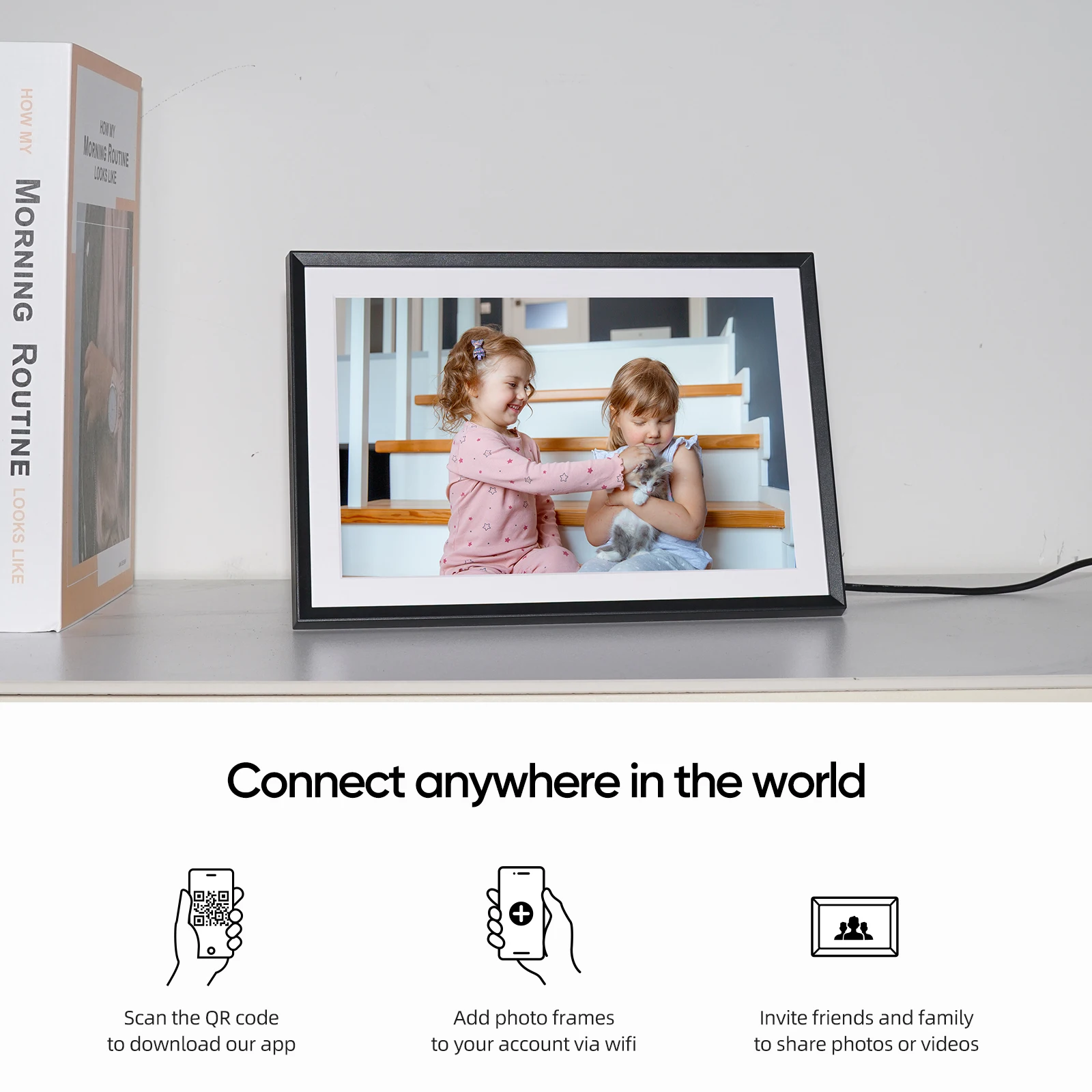 ARZOPA 10.1 Inch Smart WiFi Digital Picture Frame 32GB Storage, Frameo Digital Photo Frame with 1280x800 IPS Touch Screen view 4