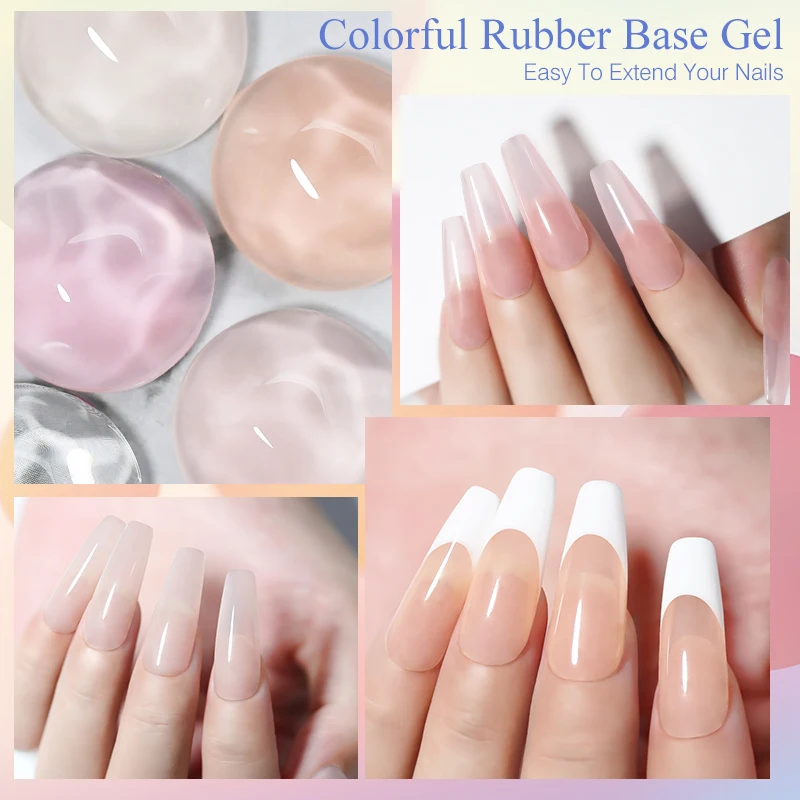 NAILCO 15ml Semi-permanent Rubber Base For Gel Varnish Hybrid Nail Base Coat Top Coat For UV Gel Nail Polish Manicure LED Enamel 6