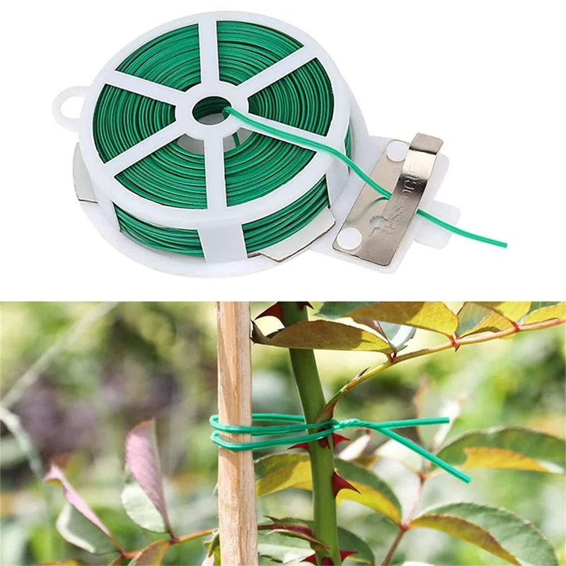 

JFBL Hot 4Pcs Garden Wire Twist Ties 164 Feet(50 Meters) Plant Ties With Cutter For Gardening Climbing Plants Home Office