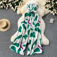 Women's Jumpsuit Elegant Sexy Suspender Printed Jumpsuits Casual Hip Waist Overalls Romper For Women Spring Summer 2024 - Image 2