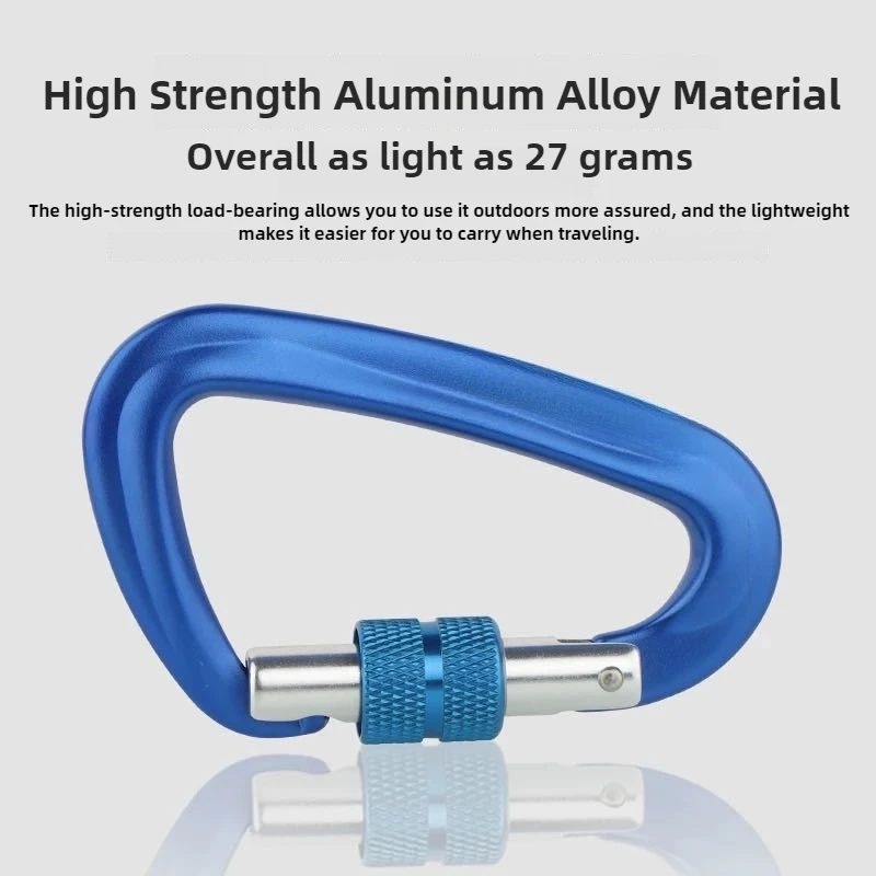 Outdoor Heavy Lock Mountaineering Buckle Clip D-shaped Buckle 12kn Safety Main Lock Screw Aluminum Alloy Quick Link