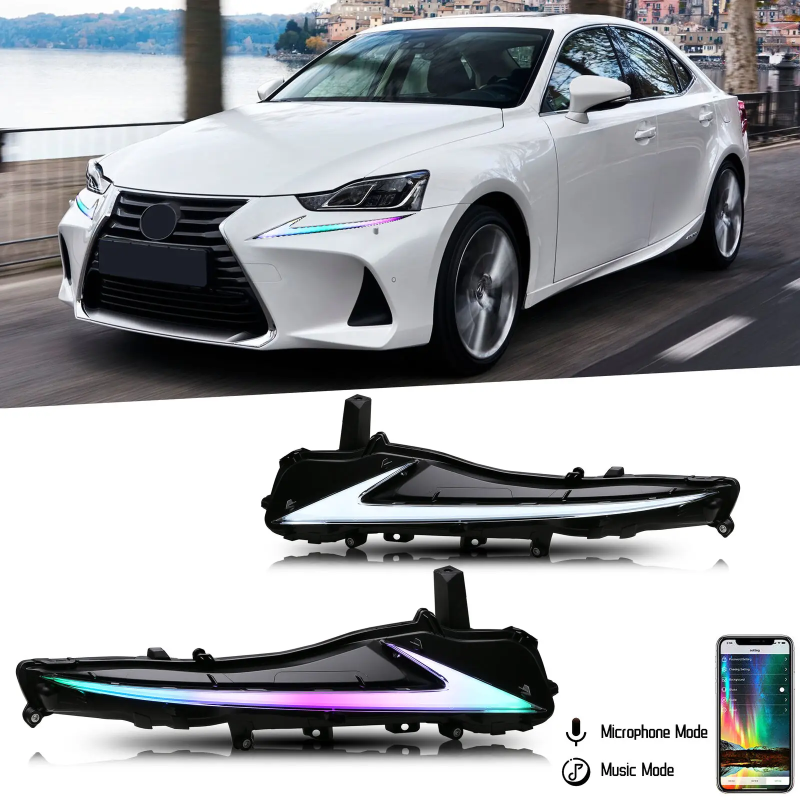 LED Daytime Running Light For Lexus IS250/350/300 2017 2018 2019 
