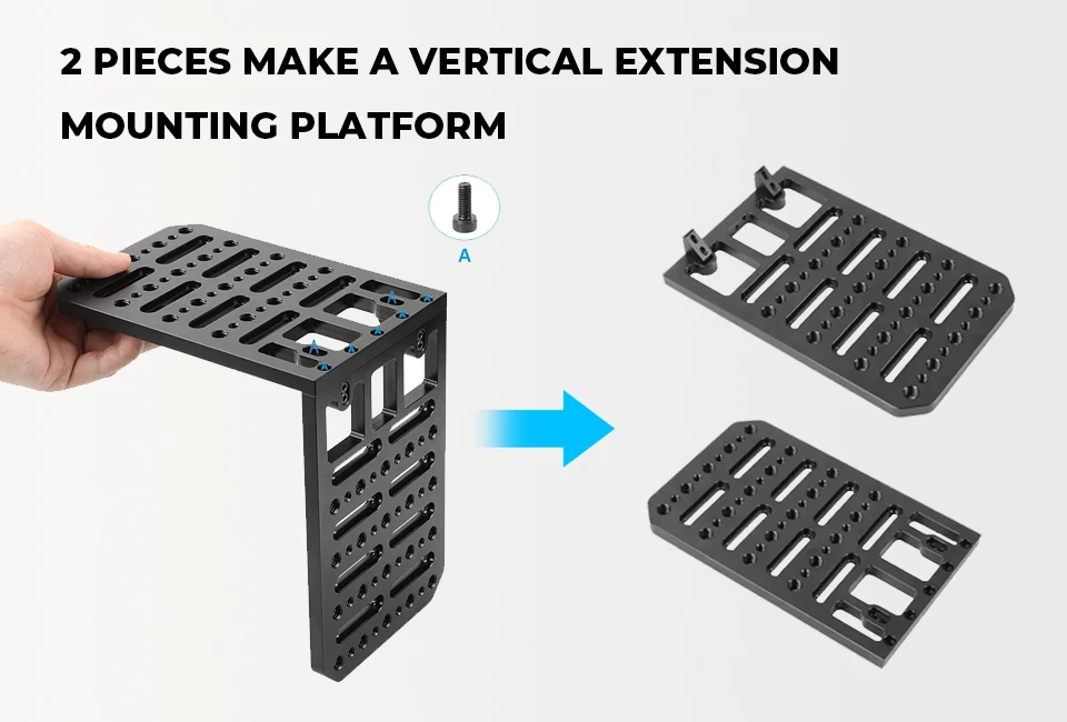 Double Cheese Plate L Type Extension Mounting Platform With 1/4" &3/8" Thread Ho