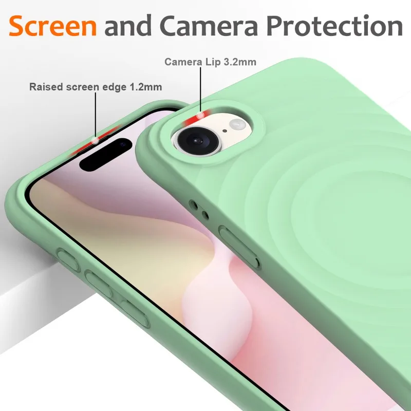 Microfiber Ripple Liquid Silicone Magnetic Case with Matte Finish