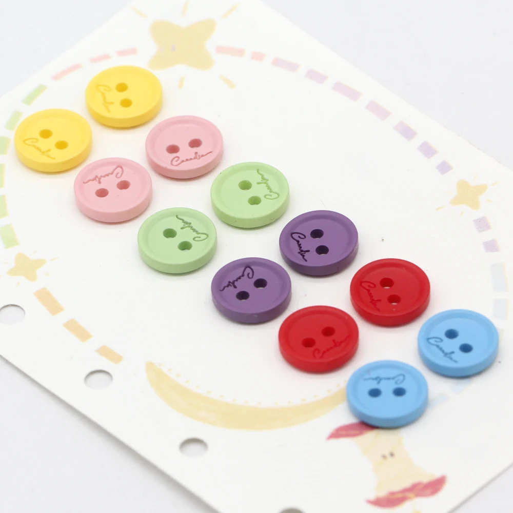 DOTOLLE 11mm 작은 믹스 컬러 라운드 수지 단추 의류용 귀여운 봄 셔츠 블라우스 카디건 DIY 공예 봉제 용품