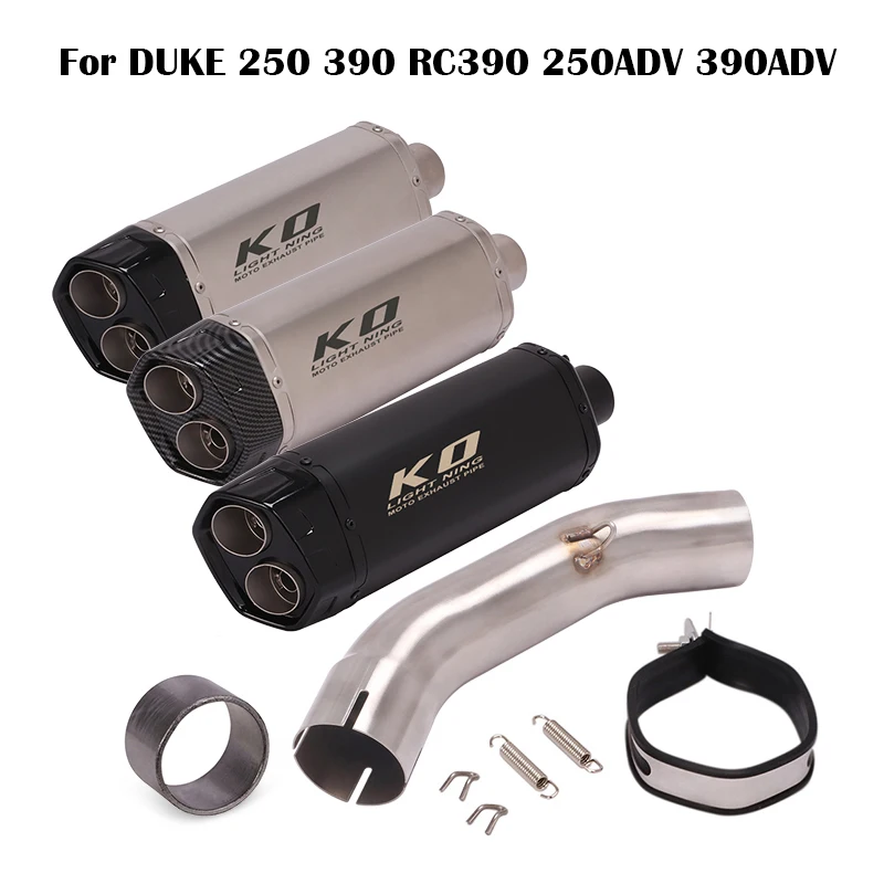 

51mm Slip On Stainless Steel Exhaust System Motorcycle Muffler Mid Link Pipe Modified For DUKE 250 390 RC390 250ADV 390ADV 2022