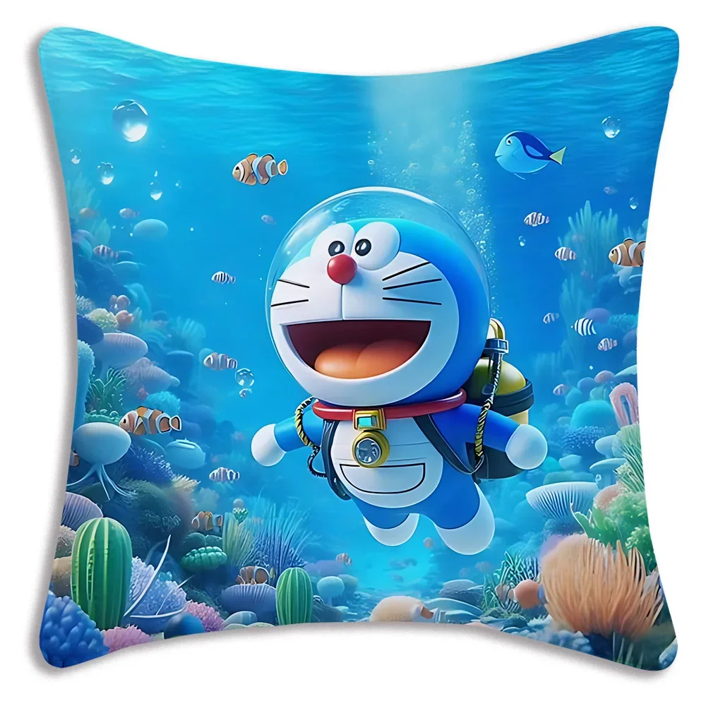 Anime For D-Doraemons Kawaii Pillow Covers Cartoon Sofa Decorative Home Double-sided Printing Short Plush Cute Cushion Cover
