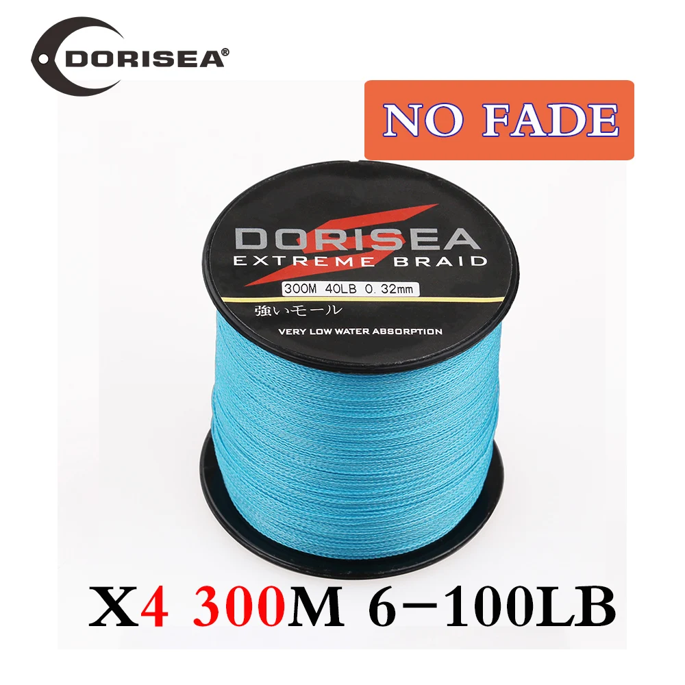 

DORISEA "NO FADE" 4 Strands 300M 6-100LB PE Multifilame Braided Fish Line Wire Rope Carp Fishing Accessory Tackle