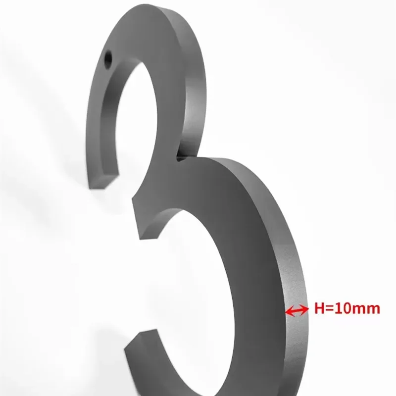 20cm Floating House Numbers Outdoor Street Address Sign Plates 8” Big Black Door Numbers For Yard Mailbox 0 - 9