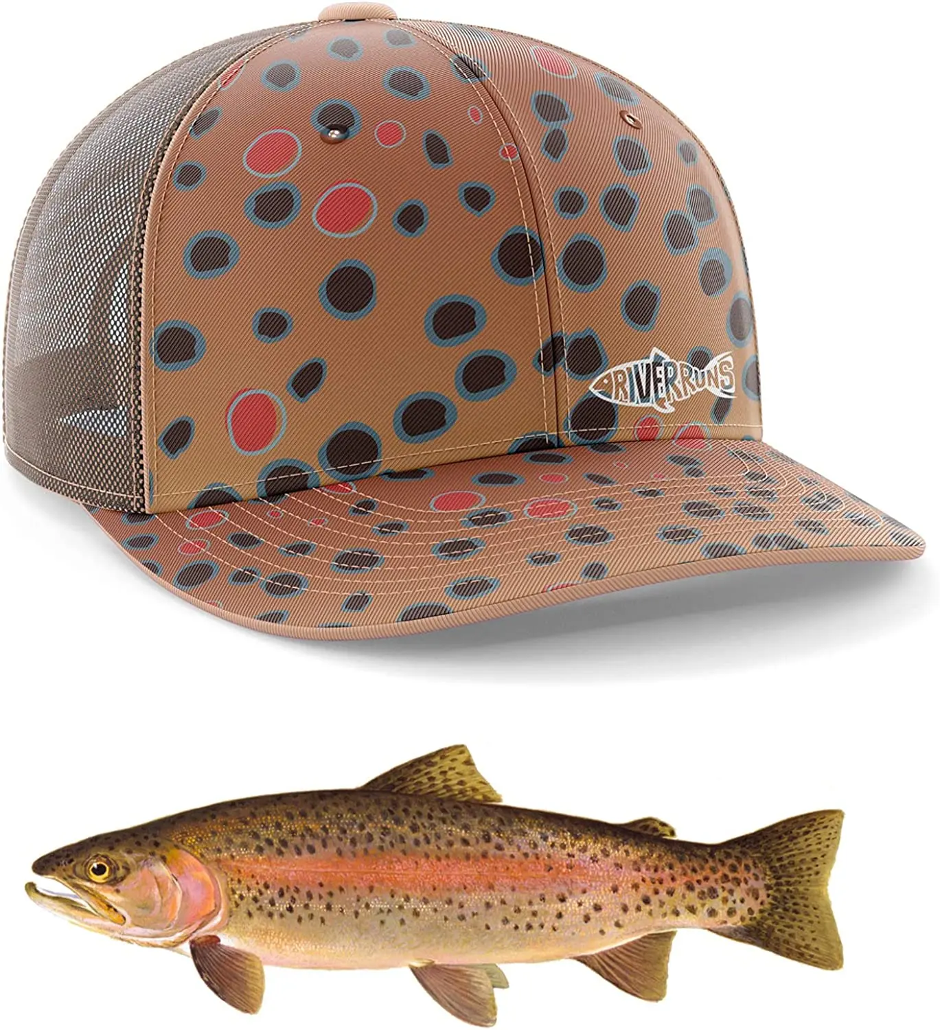 Description Picture 2 of itemEUPHENG Summer Fishing Hats for Men Mesh Back Adjustable Trucker Hats Baseball Caps for Outdoor Fishing Running Hiking