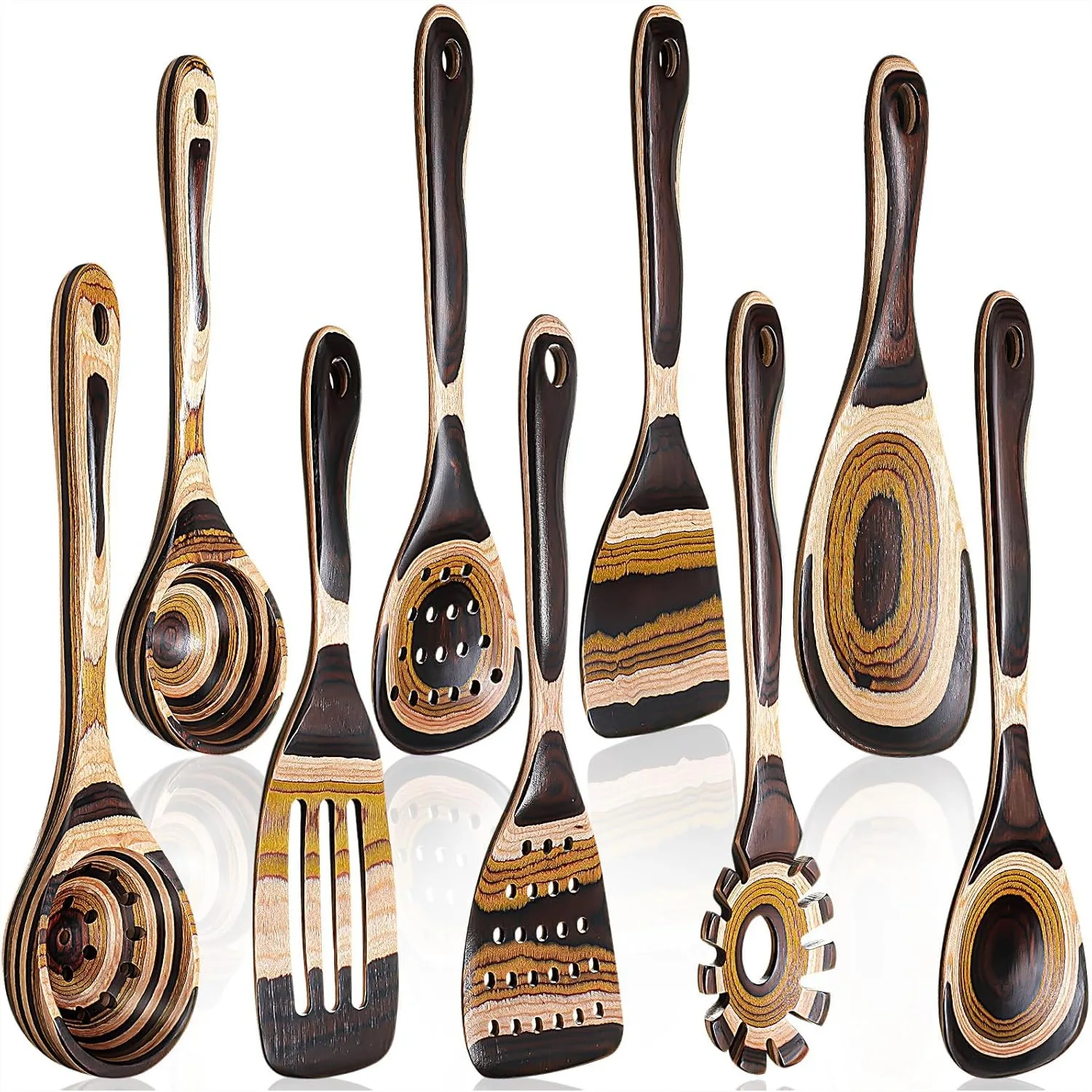 9-Piece Pakkawood Kitchen Utensil Set 1
