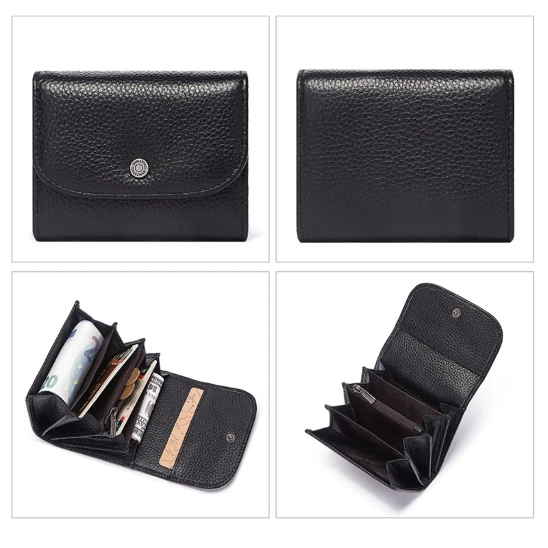 Leather Wallet Women Casual Simple Short Small Wallets Coin Purse Card Holder