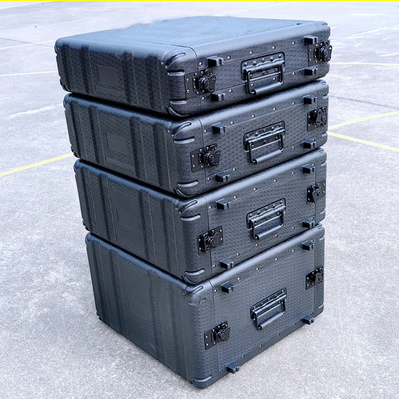 

40CM Depth 2U/3U/4U/6U/ PE Plastic Carbon Fiber Aviation Case Digital Power Amplifier Shock-proof Cabinet Audio Equipment Flight