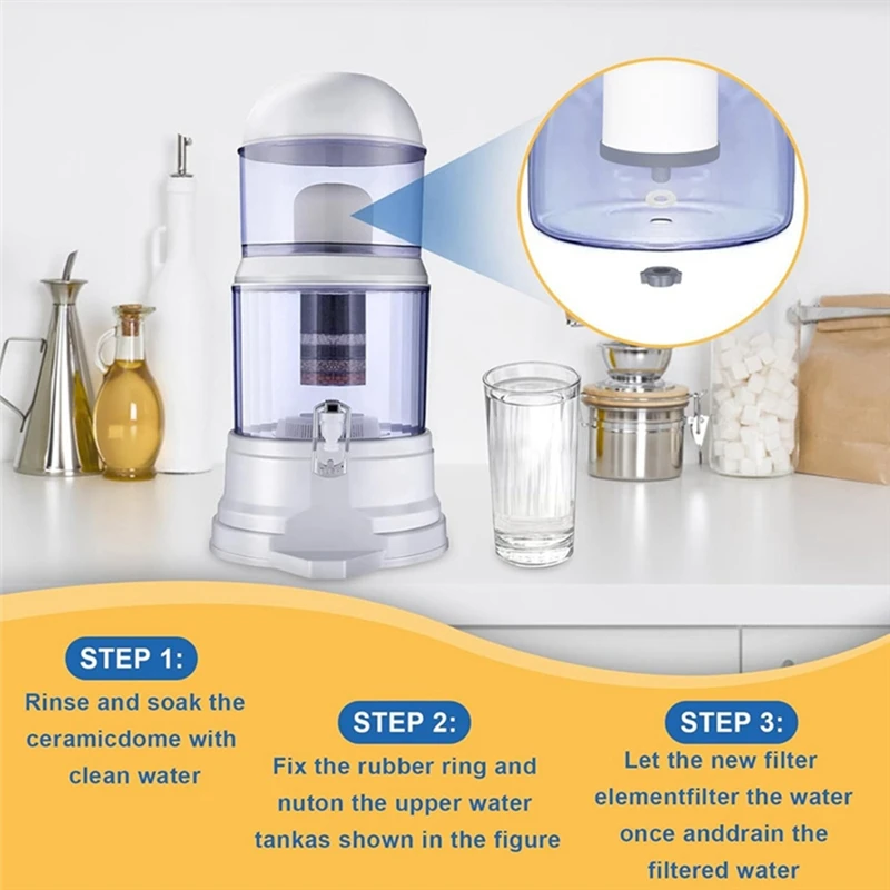 4Pack Replacement Ceramic Dome Water Filter 0.2 To 0.5Micron For Countertop Portable Water Purification System