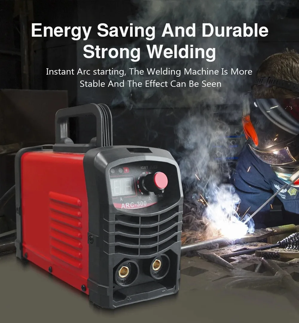 Portable Welding Machine MMA 300A 110v 220V Dual Voltage Arc Welding Machine LCD Display Semi-Automatic Transformer InverterMini