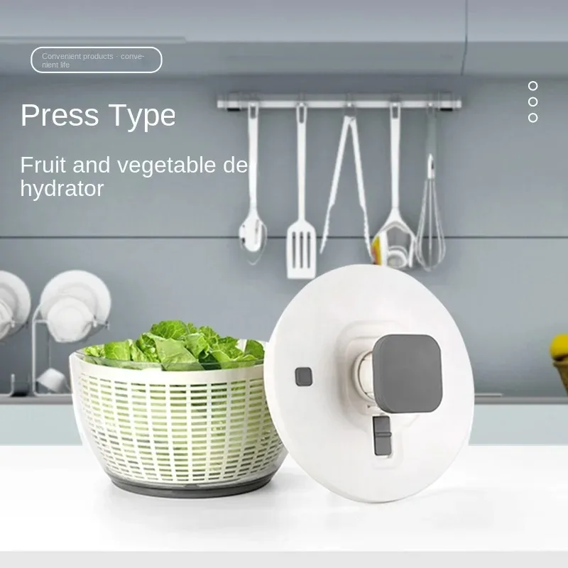 Vegetable Dehydrator Electric Quick Cleaning Dryer Fruit and Vegetable Dry and Wet Separation Draining Salad Spinner Home Gadget