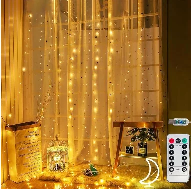 Leds Curtain Lights 3X1/3X2/3X3M USB String Light Garland Christmas Festoon Wedding Decoration Room Atmosphere Decorative Lights