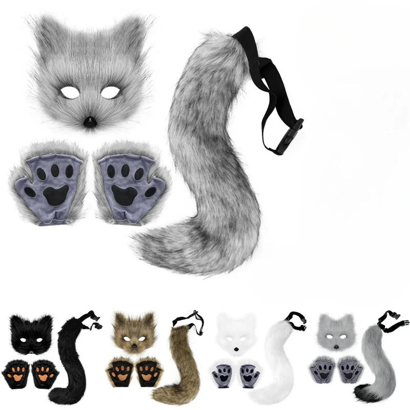 Fox Mask, Tail & Gloves Costume Set 1